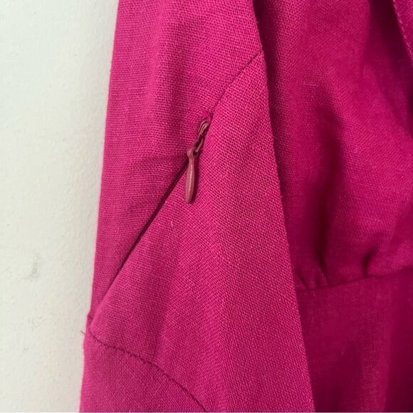 Zara Fushia Purple Linen Blend Halter Maxi Summer Party Wedding Dress - Picture 11 of 16